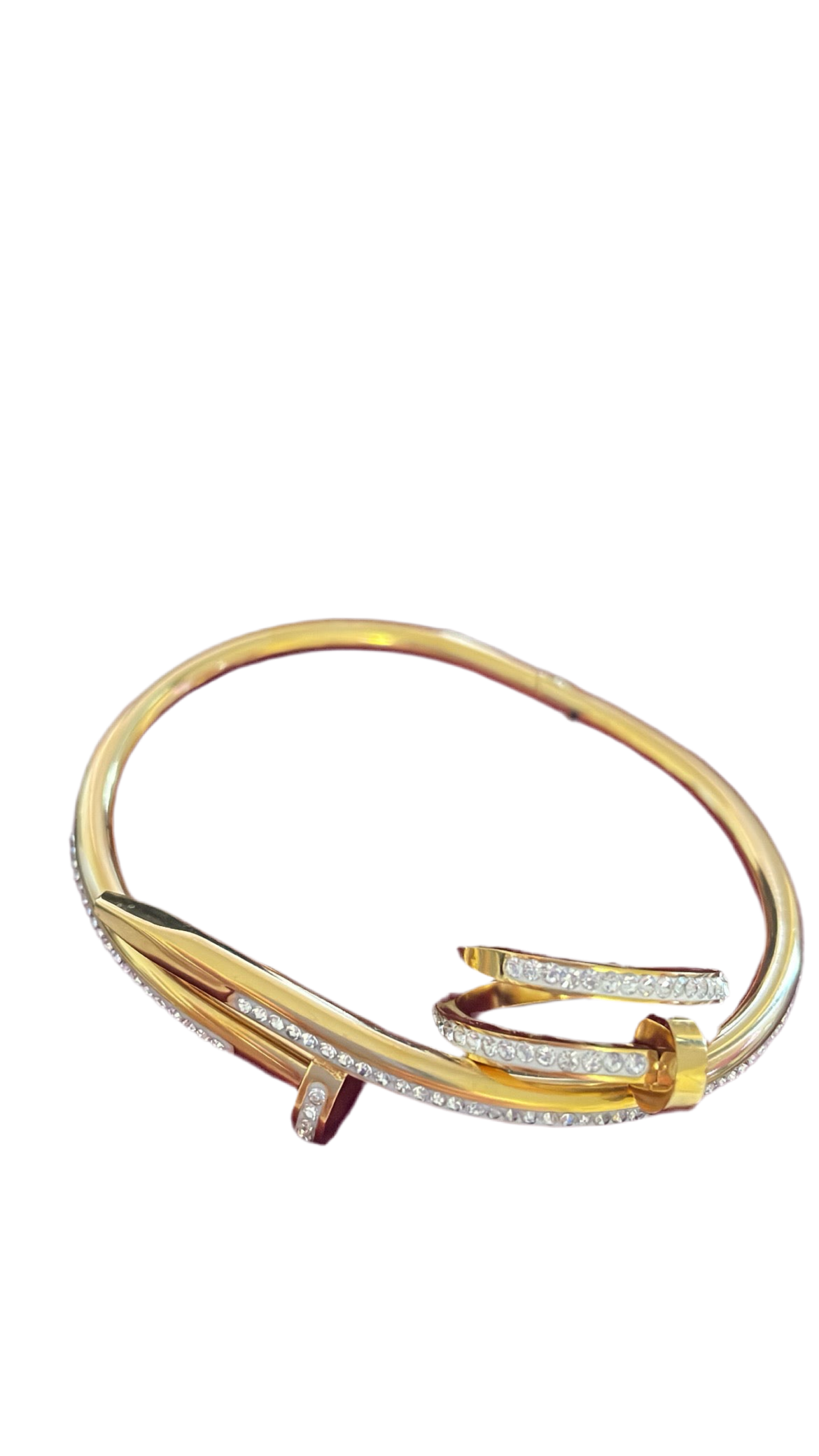 Screw bracelet with silver stones