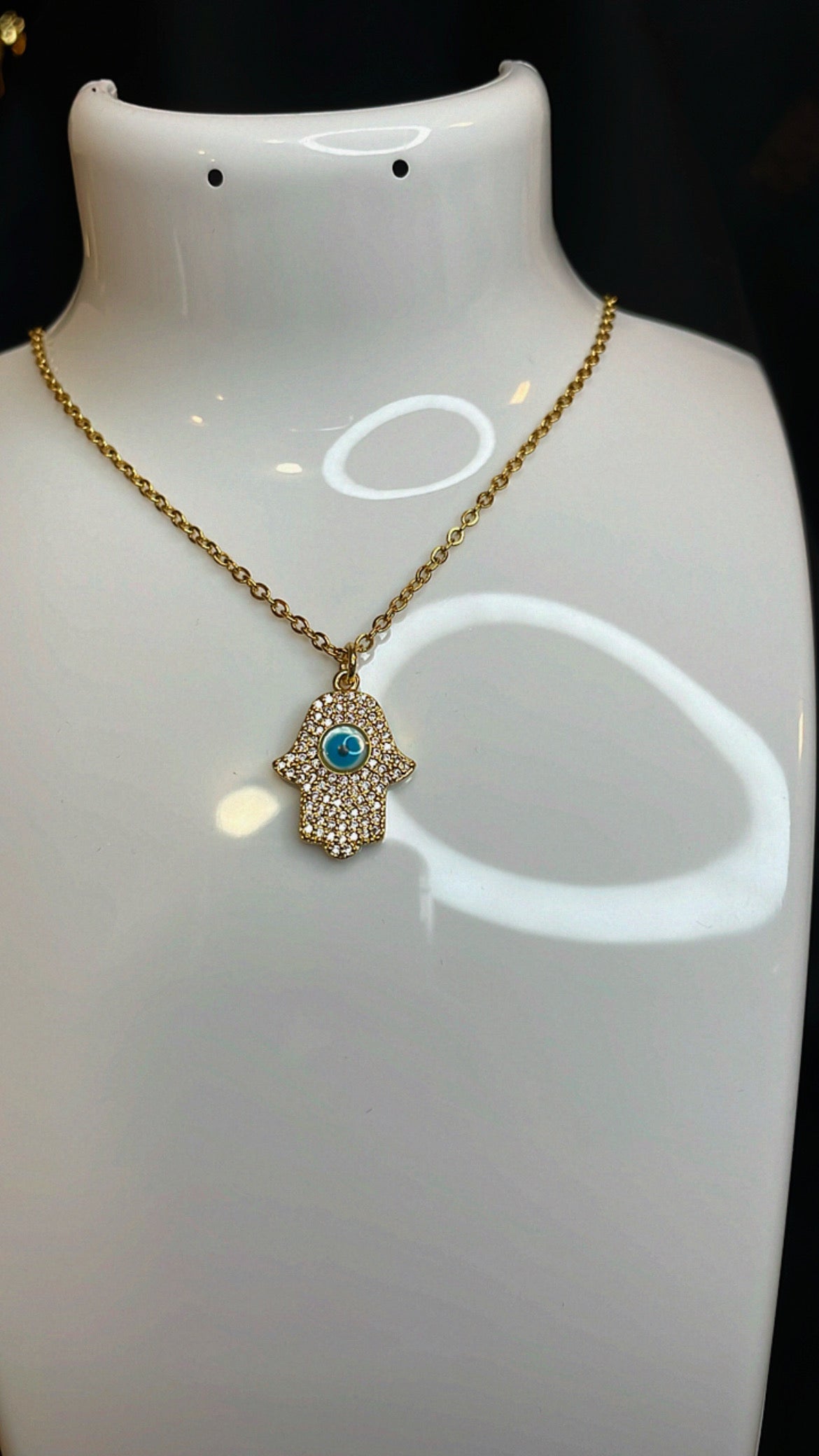 palm necklace (blue eye)