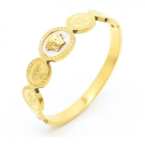 Gold bracelet with white color